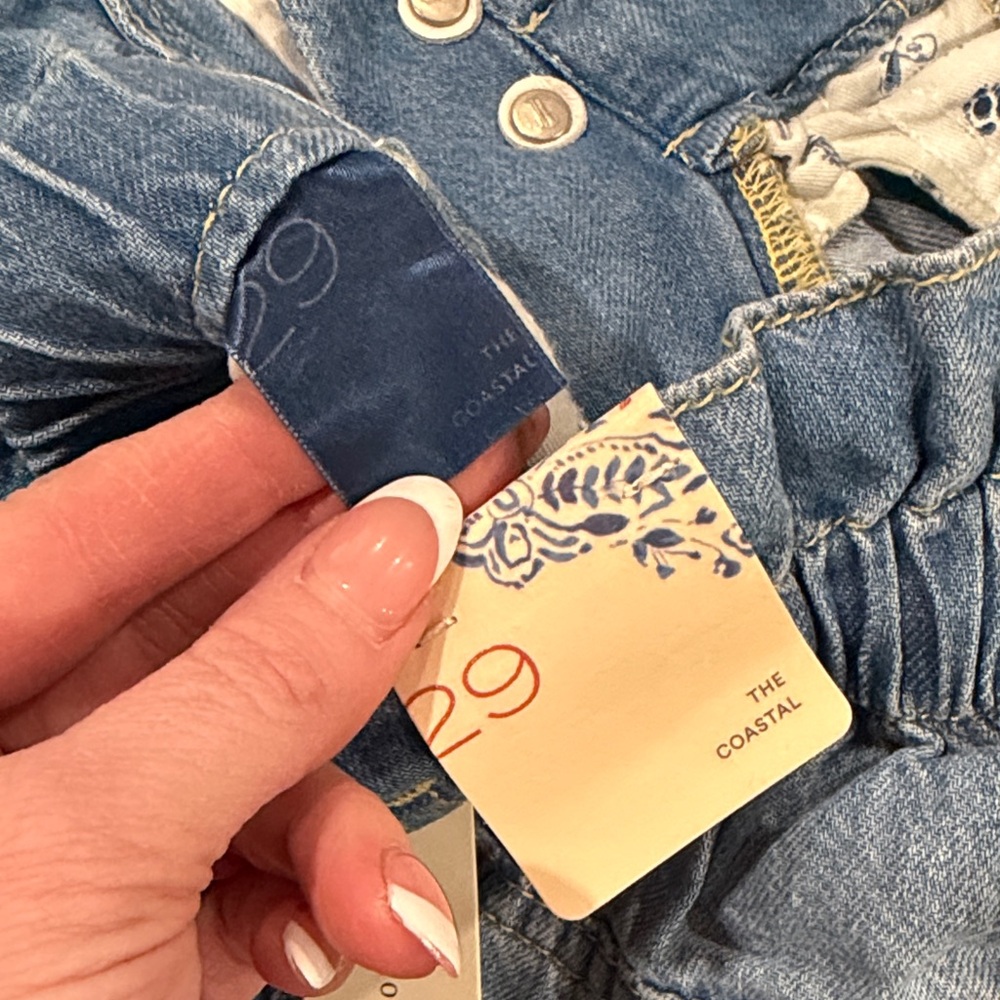 Pilcro Light Blue Wide Leg Flare Jeans - Picture 4 of 10